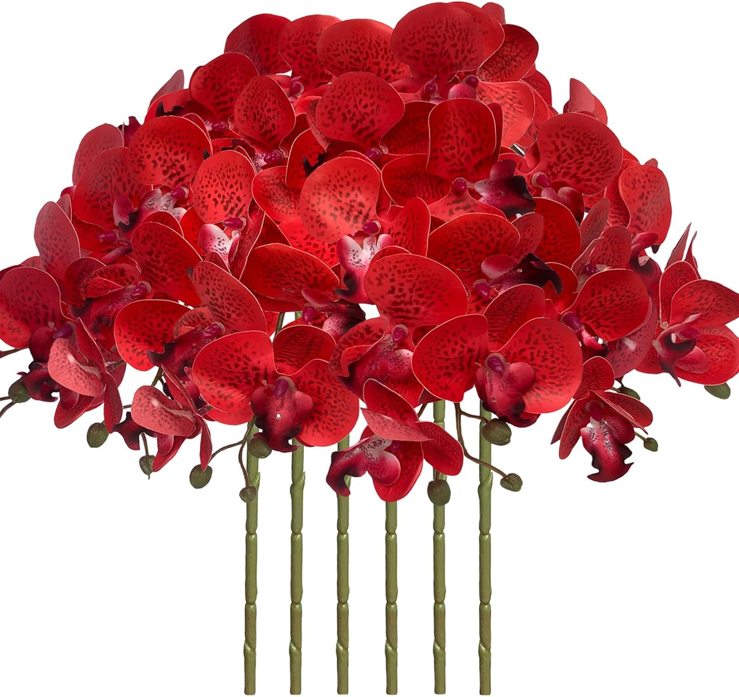 32" Artificial Phalaenopsis Flowers 6 Pcs Artificial Orchid Flowers Stem Plants for Home Décor (6Pcs)
