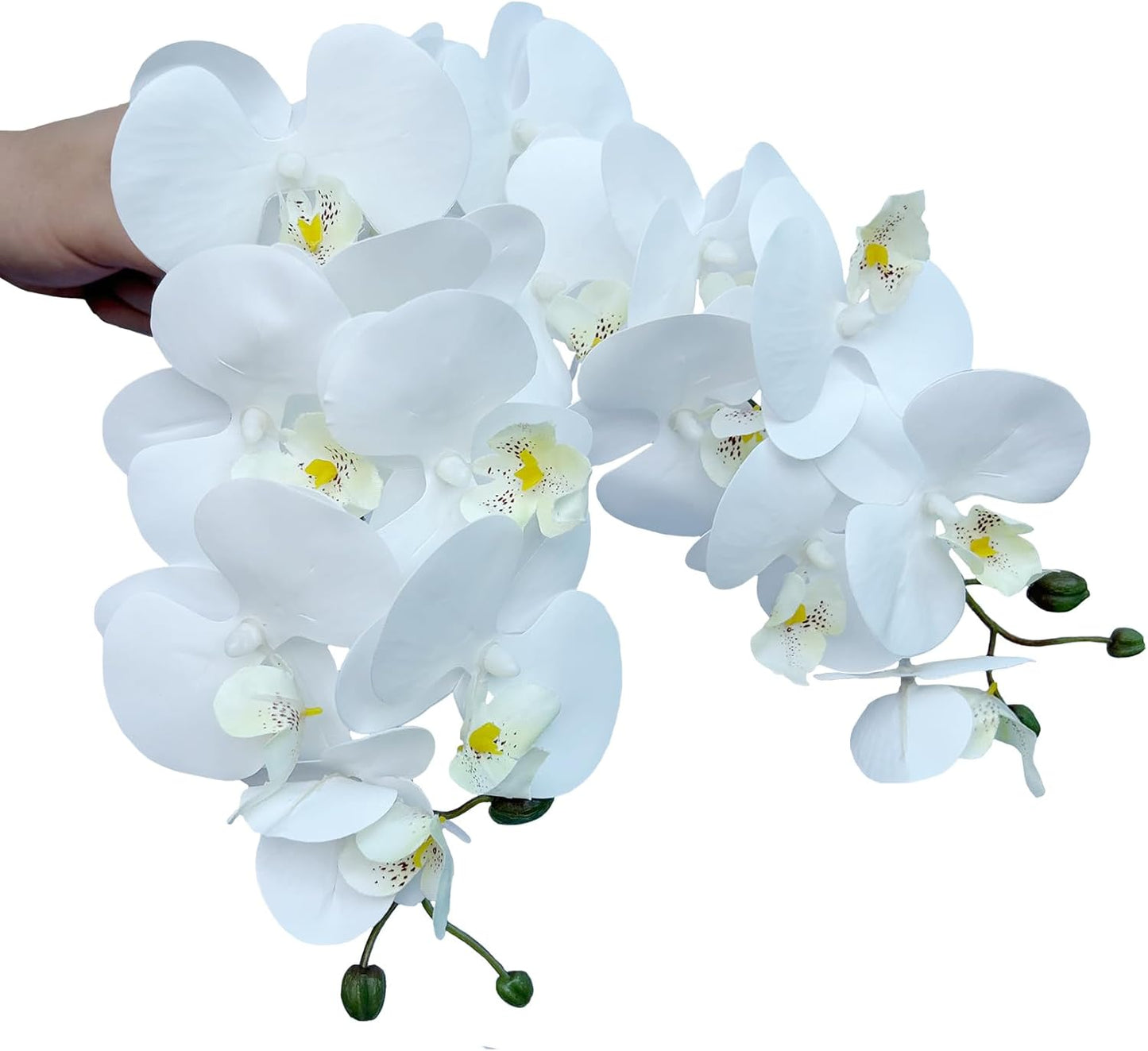 32" Artificial Phalaenopsis Flowers 6 Pcs Artificial Orchid Flowers Stem Plants for Home Décor (6Pcs)