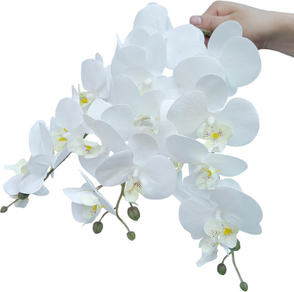 32" Artificial Phalaenopsis Flowers 6 Pcs Artificial Orchid Flowers Stem Plants for Home Décor (6Pcs)
