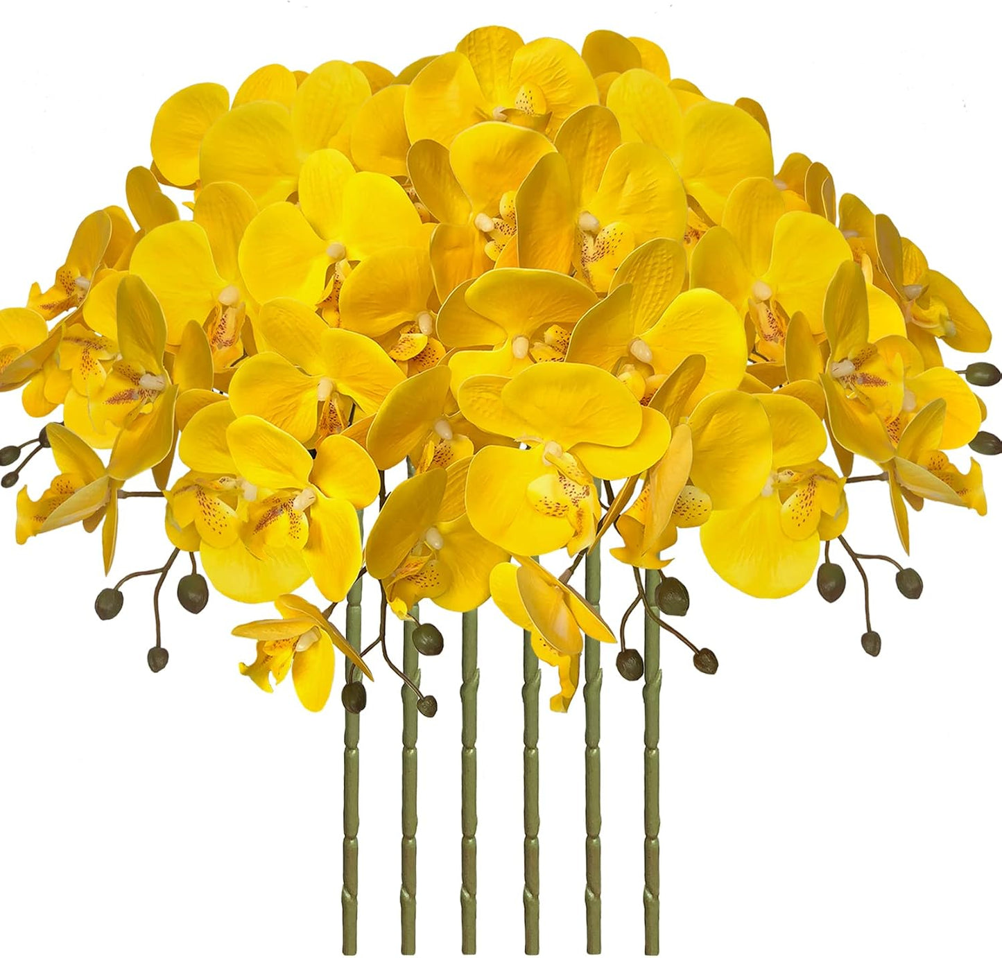 32" Artificial Phalaenopsis Flowers 6 Pcs Artificial Orchid Flowers Stem Plants for Home Décor (6Pcs)