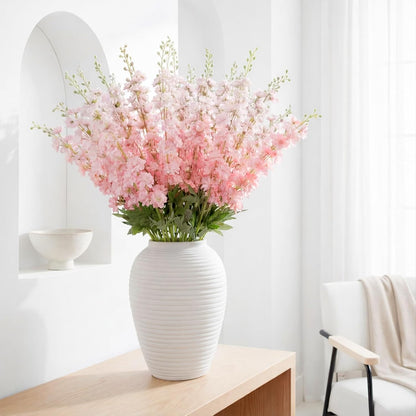 20 Pcs Delphinium Artificial Flowers - 33.5'' Long Stem Faux Flower Bulk - Fake Silk Delphinium Look Real Larkspur Flower for Wedding Home Tall Vase Table Decor(White)