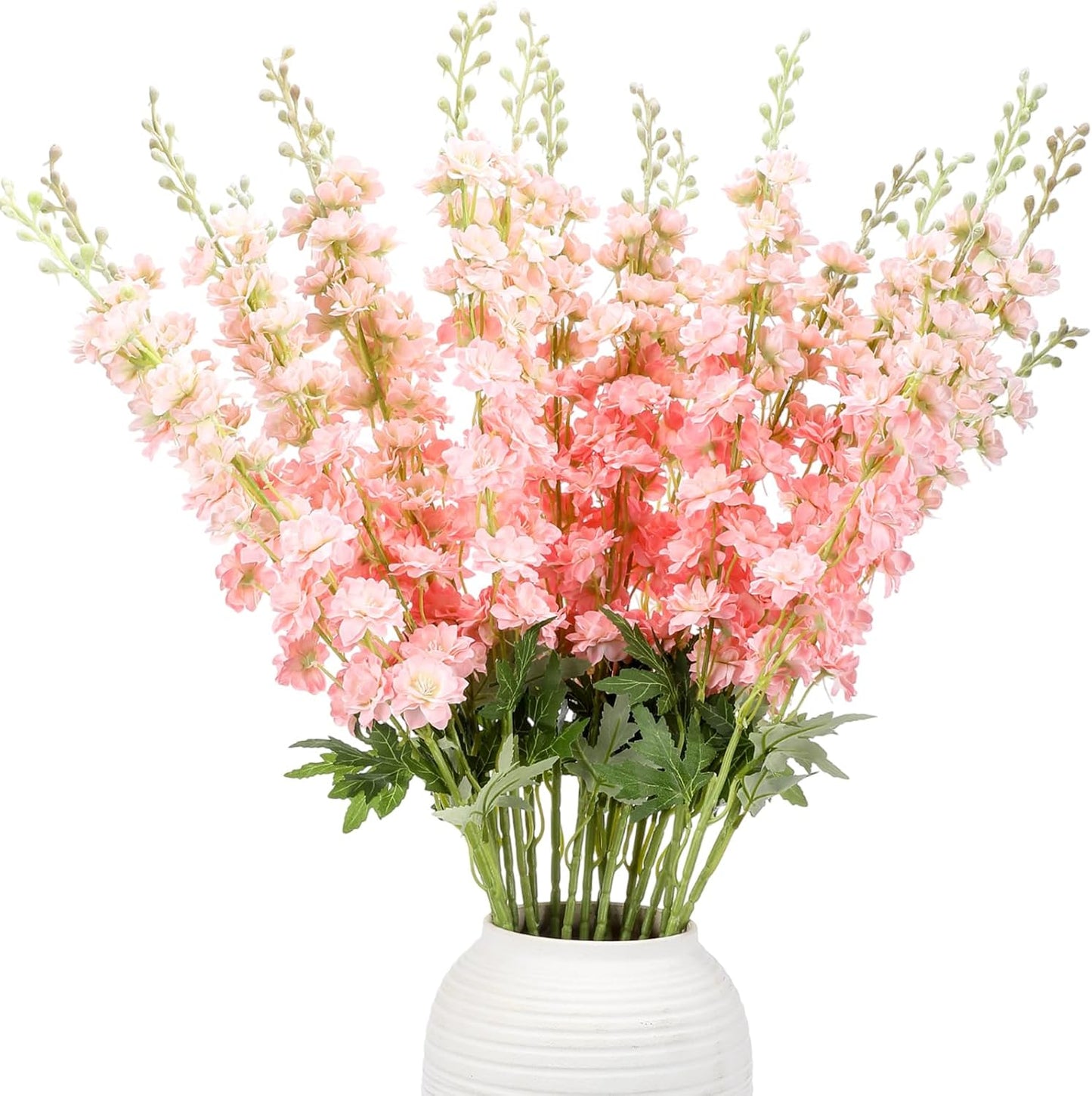 20 Pcs Delphinium Artificial Flowers - 33.5'' Long Stem Faux Flower Bulk - Fake Silk Delphinium Look Real Larkspur Flower for Wedding Home Tall Vase Table Decor(White)