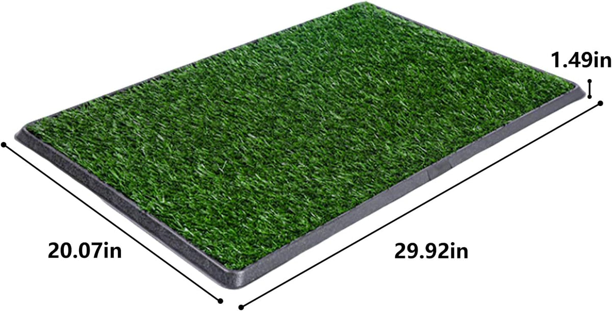 Artificial Grass Dog Pee Pad with Tray, Reusable 3-Layer Pet Potty Training Mat for Indoor & Outdoor Use, Washable Puppy Pad for Small and Medium Dogs (30 Inch x 20 Inch)
