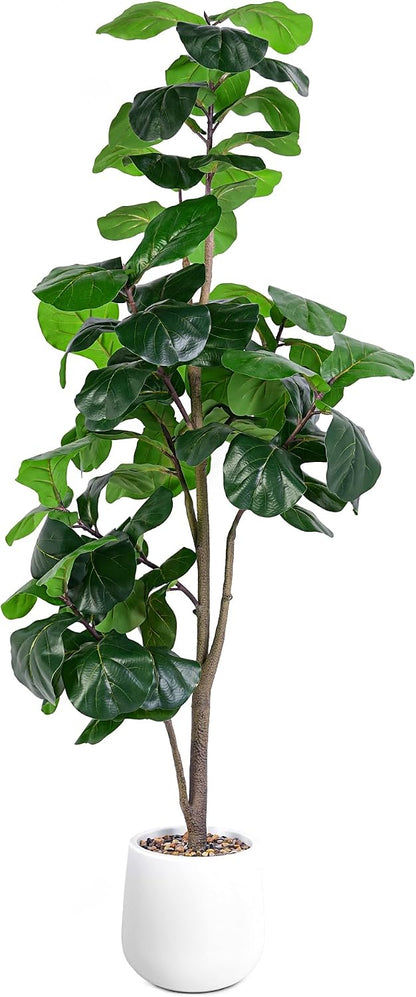 6ft Artificial Fiddle Leaf Tree Faux Plant Fake Ficus Lyrata Silk Trees
