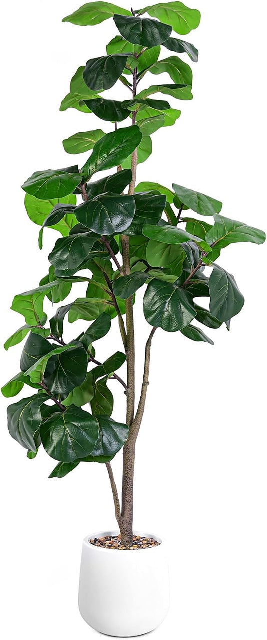 6ft Artificial Fiddle Leaf Tree Faux Plant Fake Ficus Lyrata Silk Trees