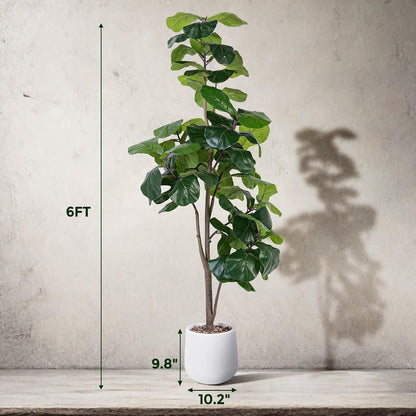 6ft Artificial Fiddle Leaf Tree Faux Plant Fake Ficus Lyrata Silk Trees
