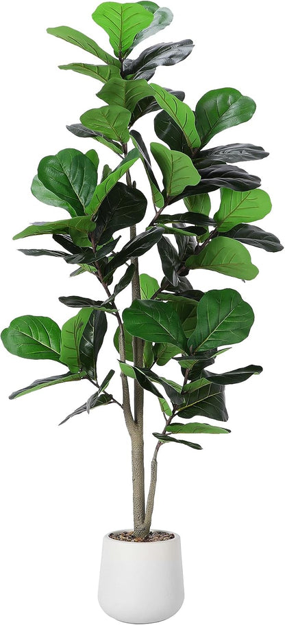 6ft Artificial Fiddle Leaf Tree Faux Plant Fake Ficus Lyrata Silk Trees