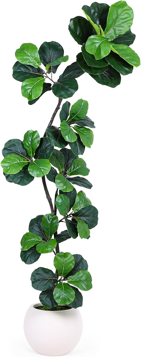 6ft Artificial Fiddle Leaf Tree Faux Plant Fake Ficus Lyrata Silk Trees