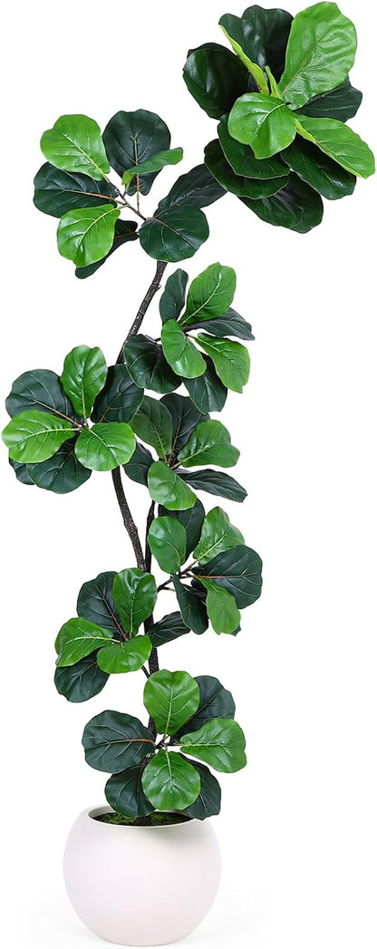 6ft Artificial Fiddle Leaf Tree Faux Plant Fake Ficus Lyrata Silk Trees