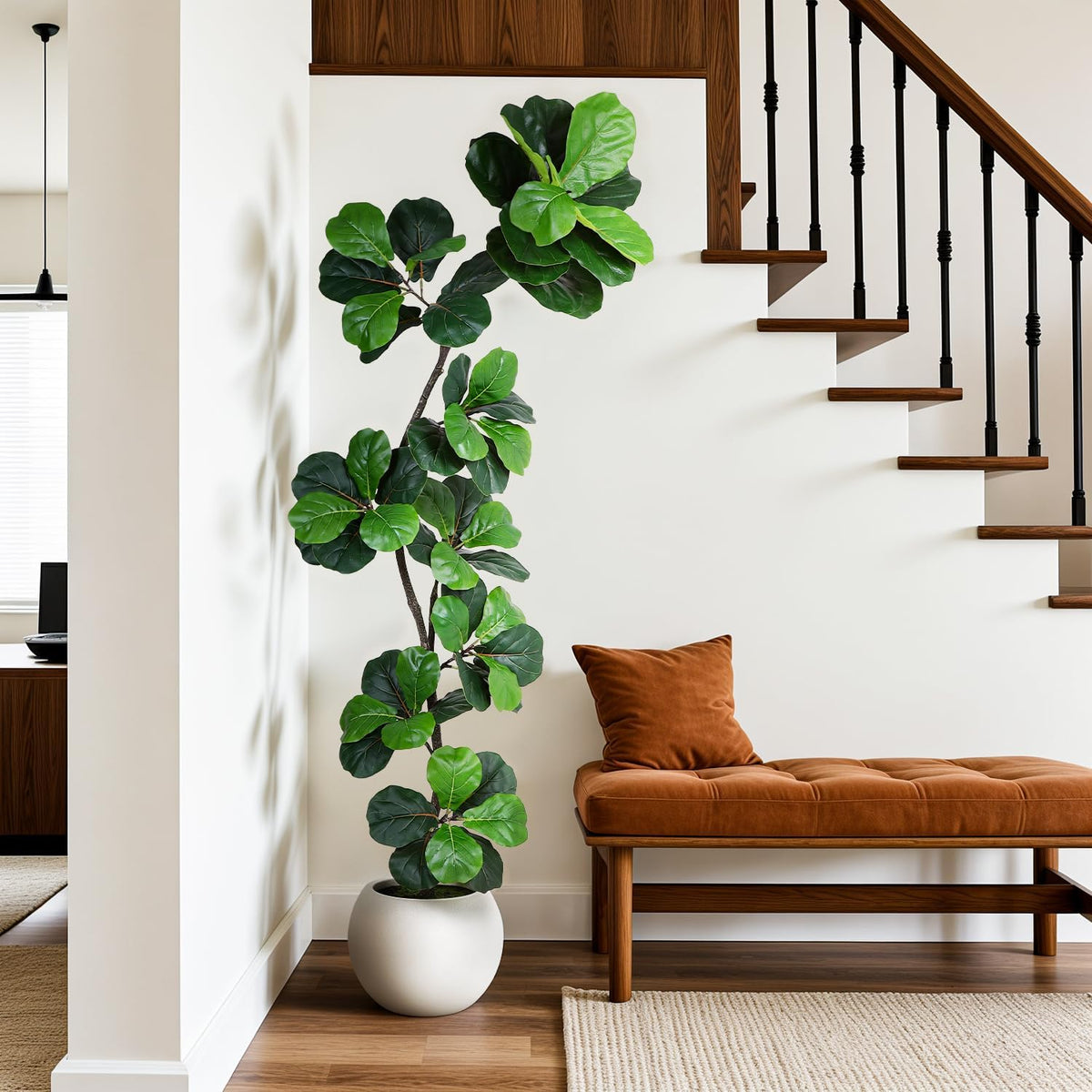 6ft Artificial Fiddle Leaf Tree Faux Plant Fake Ficus Lyrata Silk Trees