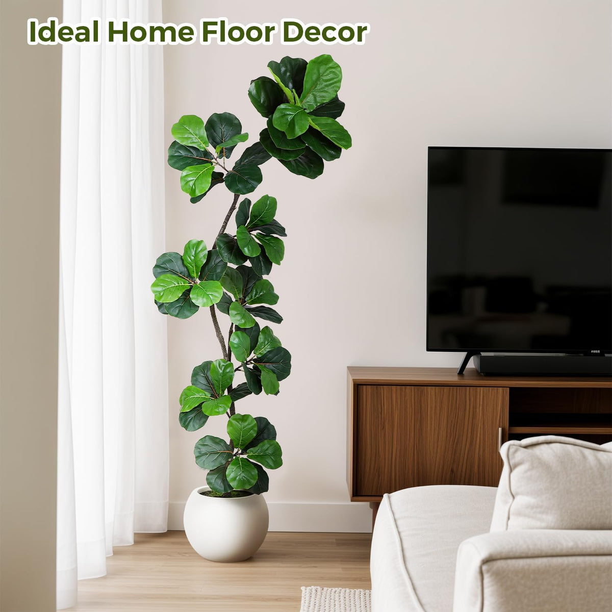 6ft Artificial Fiddle Leaf Tree Faux Plant Fake Ficus Lyrata Silk Trees