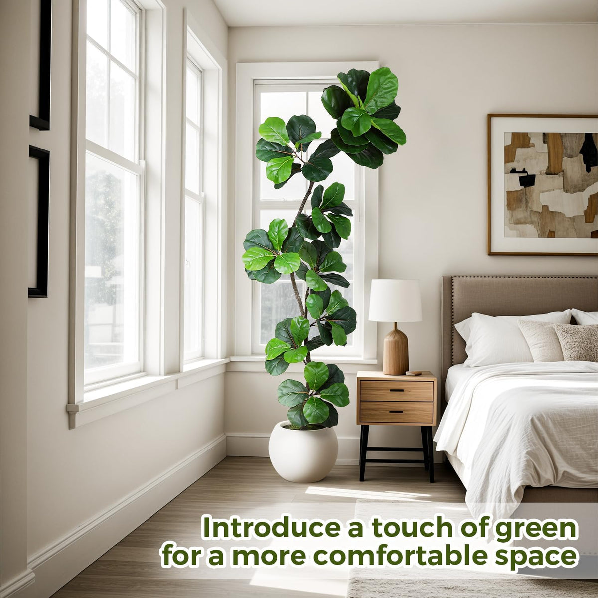6ft Artificial Fiddle Leaf Tree Faux Plant Fake Ficus Lyrata Silk Trees