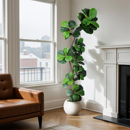 6ft Artificial Fiddle Leaf Tree Faux Plant Fake Ficus Lyrata Silk Trees