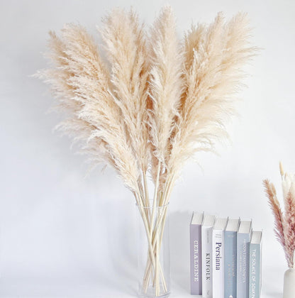40" inch 10 Stems Natural Pampas Grass Decor Tall, pompas Grass, Tall Pampas Grass for Wedding, Party, Farmhouse, Boho Home Decor