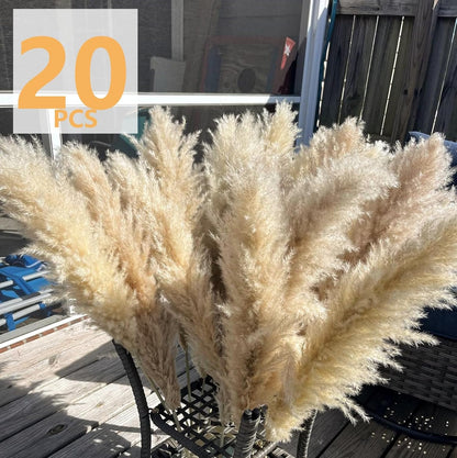 40" inch 10 Stems Natural Pampas Grass Decor Tall, pompas Grass, Tall Pampas Grass for Wedding, Party, Farmhouse, Boho Home Decor