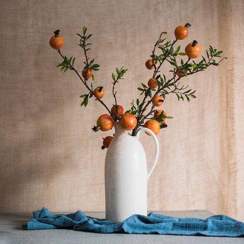 Rustic Reach Artificial Pomegranate Fruit Fake Plant Branches | Indoor Fall Decor | Pomegranate Stem Fake Tree | Home Office Table Decorative Accent - 36" Tall (1 Stem)