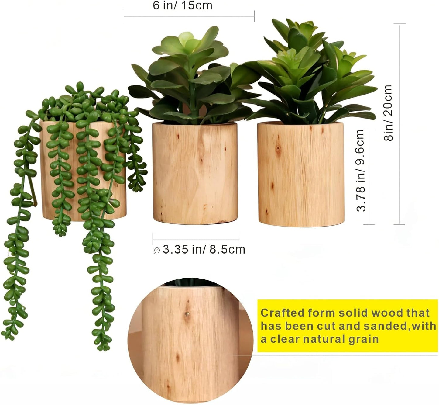 Artificial Succulents Plastic Artificial Green Plant for Office, Fake Succulents for Home Decoration (Set of 2 Succlents in Pots)
