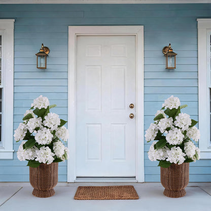 Artificial Hydrangea Trees, White, 30 in, 2 Pack