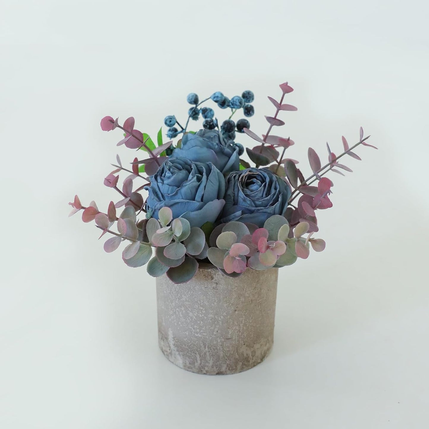 Rose in Pot Decor Potted Artificial Flowers Mini Plants Faux Flowers Indoor Small Decor Fake Roses for Home, Bathroom, Kitchen, Offices, Wedding Party Centerpieces (Yellow)