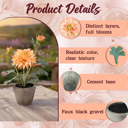 Rose in Pot Decor Potted Artificial Flowers Mini Plants Faux Flowers Indoor Small Decor Fake Roses for Home, Bathroom, Kitchen, Offices, Wedding Party Centerpieces (Yellow)