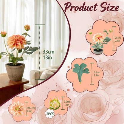 Rose in Pot Decor Potted Artificial Flowers Mini Plants Faux Flowers Indoor Small Decor Fake Roses for Home, Bathroom, Kitchen, Offices, Wedding Party Centerpieces (Yellow)