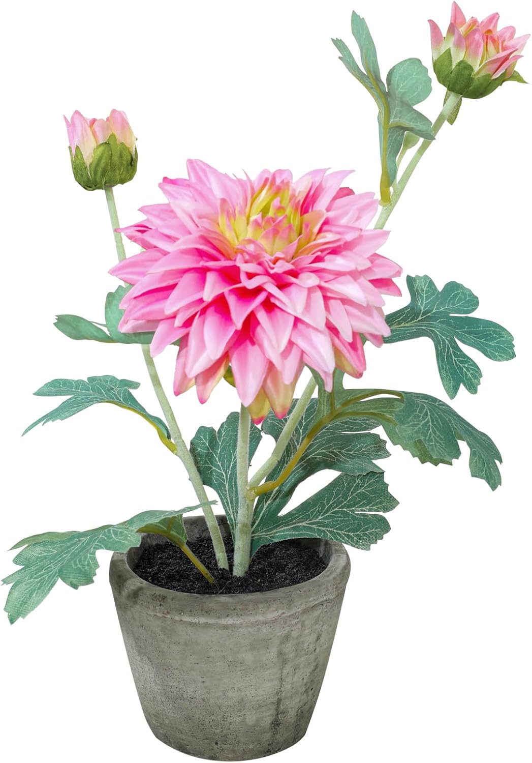 Rose in Pot Decor Potted Artificial Flowers Mini Plants Faux Flowers Indoor Small Decor Fake Roses for Home, Bathroom, Kitchen, Offices, Wedding Party Centerpieces (Yellow)