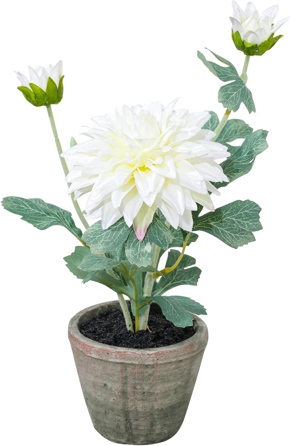 Rose in Pot Decor Potted Artificial Flowers Mini Plants Faux Flowers Indoor Small Decor Fake Roses for Home, Bathroom, Kitchen, Offices, Wedding Party Centerpieces (Yellow)