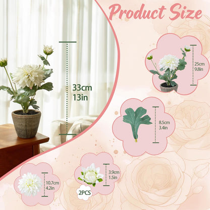 Rose in Pot Decor Potted Artificial Flowers Mini Plants Faux Flowers Indoor Small Decor Fake Roses for Home, Bathroom, Kitchen, Offices, Wedding Party Centerpieces (Yellow)