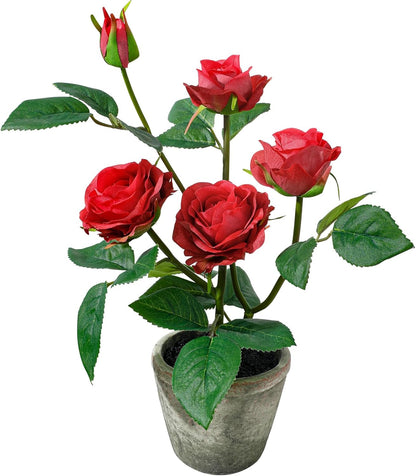Rose in Pot Decor Potted Artificial Flowers Mini Plants Faux Flowers Indoor Small Decor Fake Roses for Home, Bathroom, Kitchen, Offices, Wedding Party Centerpieces (Yellow)