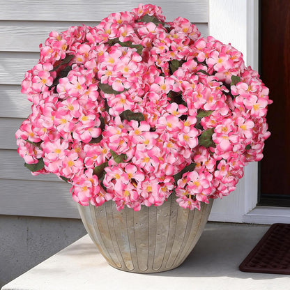 12 Pcs Artificial Flowers for Outdoors, Faux Silk Geraniums Flowers UV Resistant Fake Flowers Outdoor Plants for Front Porch Yard Patio Garden Home Decor (12, Red)