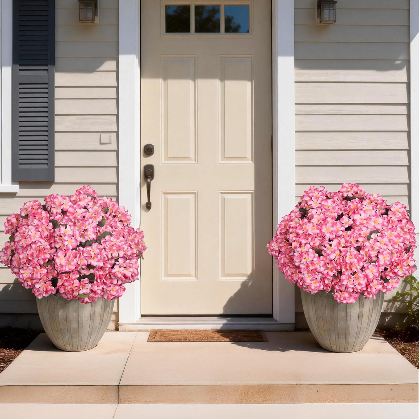 12 Pcs Artificial Flowers for Outdoors, Faux Silk Geraniums Flowers UV Resistant Fake Flowers Outdoor Plants for Front Porch Yard Patio Garden Home Decor (12, Red)