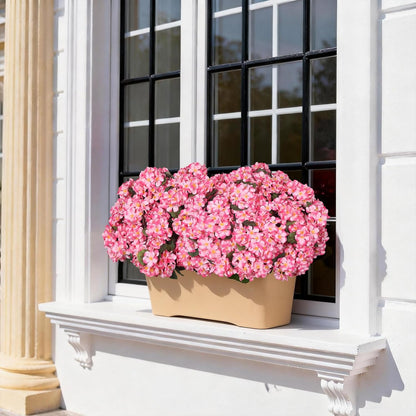 12 Pcs Artificial Flowers for Outdoors, Faux Silk Geraniums Flowers UV Resistant Fake Flowers Outdoor Plants for Front Porch Yard Patio Garden Home Decor (12, Red)