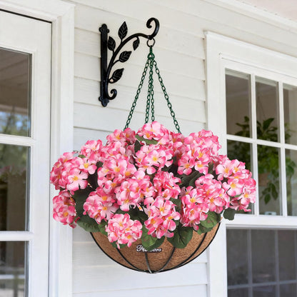 12 Pcs Artificial Flowers for Outdoors, Faux Silk Geraniums Flowers UV Resistant Fake Flowers Outdoor Plants for Front Porch Yard Patio Garden Home Decor (12, Red)