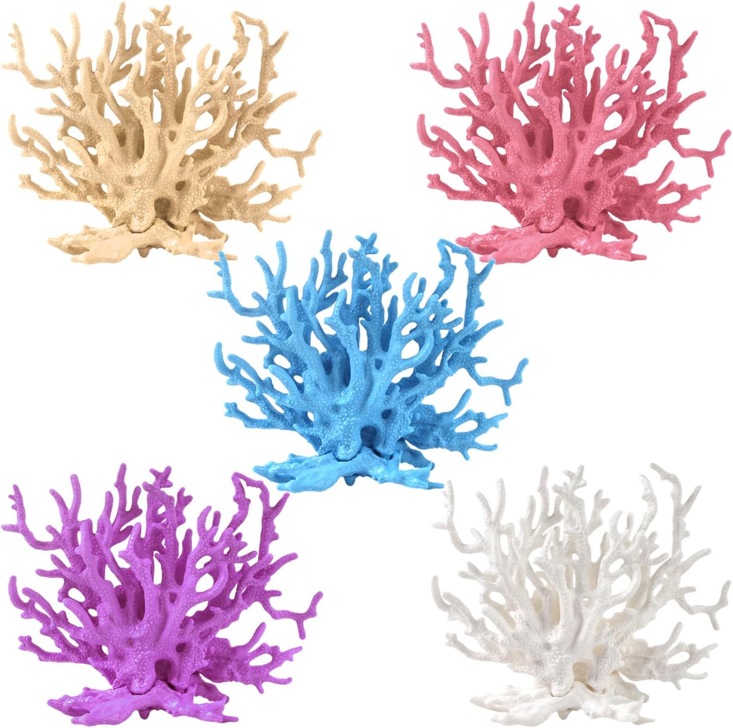 5 Pcs Artificial Coral Reef Decor Fake Faux Plants Coral Reef Decor | Plastic Fish Tank Plants Decorations for Aquarium Landscape