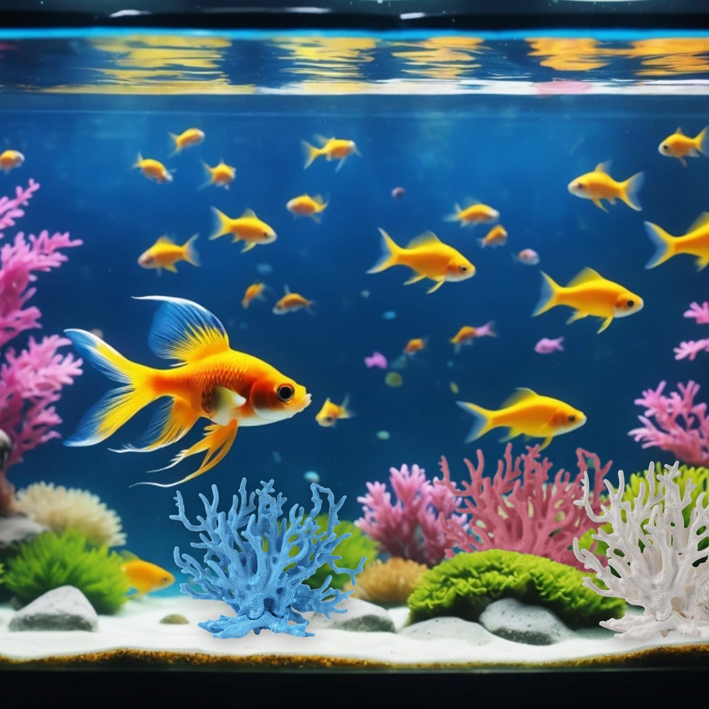 5 Pcs Artificial Coral Reef Decor Fake Faux Plants Coral Reef Decor | Plastic Fish Tank Plants Decorations for Aquarium Landscape