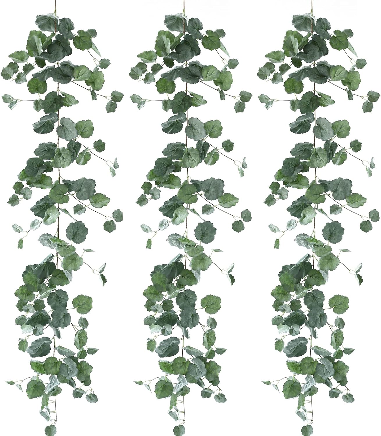 3 Strands Odorless Artificial Ivy Vines Kit, 71" Silk Ivy Garland with Green Leaves, Fake Hanging Plants Greenery Decoration for Bedroom, Windows, Walls, Wedding, Outdoor Decor (Green)