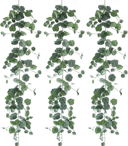 3 Strands Odorless Artificial Ivy Vines Kit, 71" Silk Ivy Garland with Green Leaves, Fake Hanging Plants Greenery Decoration for Bedroom, Windows, Walls, Wedding, Outdoor Decor (Green)