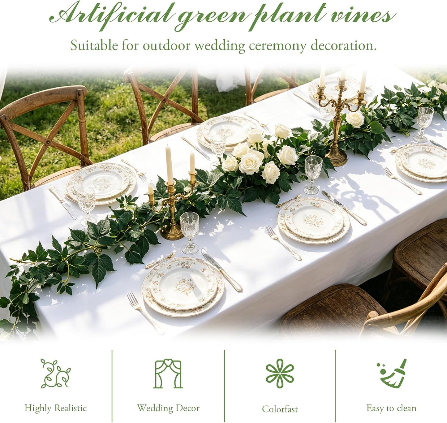 3 Strands Odorless Artificial Ivy Vines Kit, 71" Silk Ivy Garland with Green Leaves, Fake Hanging Plants Greenery Decoration for Bedroom, Windows, Walls, Wedding, Outdoor Decor (Green)