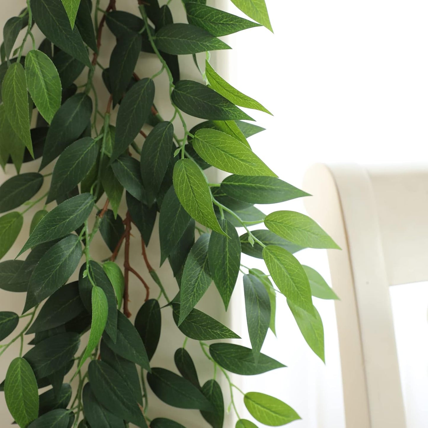 3 Strands Odorless Artificial Ivy Vines Kit, 71" Silk Ivy Garland with Green Leaves, Fake Hanging Plants Greenery Decoration for Bedroom, Windows, Walls, Wedding, Outdoor Decor (Green)