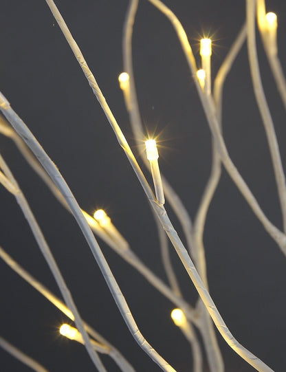 LED Birch Tree Light Set - 4ft, 6ft, 8ft Trees with Warm White Lights - Indoor Outdoor Christmas Wedding Party Decorations (3-Pack)