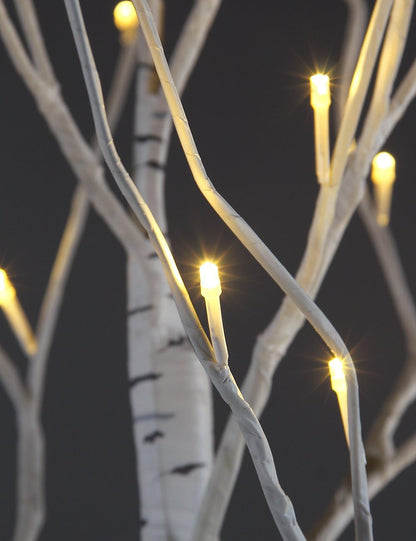 LED Birch Tree Light Set - 4ft, 6ft, 8ft Trees with Warm White Lights - Indoor Outdoor Christmas Wedding Party Decorations (3-Pack)