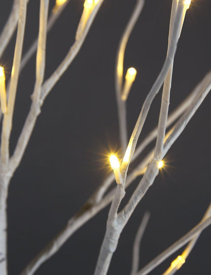 LED Birch Tree Light Set - 4ft, 6ft, 8ft Trees with Warm White Lights - Indoor Outdoor Christmas Wedding Party Decorations (3-Pack)