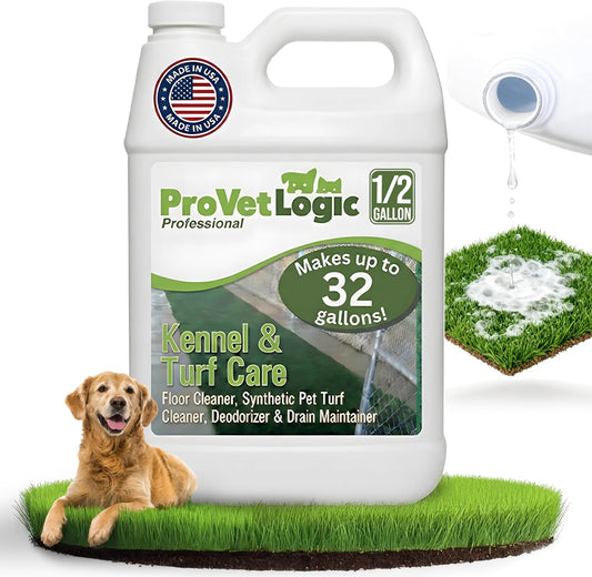 Kennel & Turf Care- Floor Cleaner, Synthetic Pet Turf Cleaner, Deodorizer & Drain Maintainer (Concentrated)- 1/2 Gallon