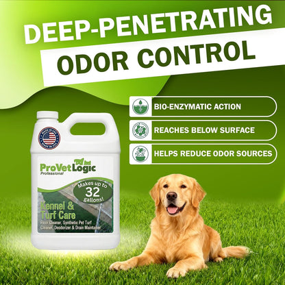 Kennel & Turf Care- Floor Cleaner, Synthetic Pet Turf Cleaner, Deodorizer & Drain Maintainer (Concentrated)- 1/2 Gallon