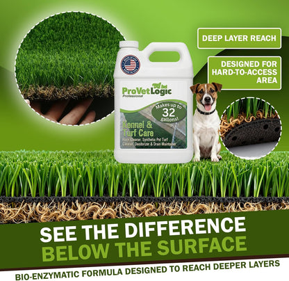 Kennel & Turf Care- Floor Cleaner, Synthetic Pet Turf Cleaner, Deodorizer & Drain Maintainer (Concentrated)- 1/2 Gallon