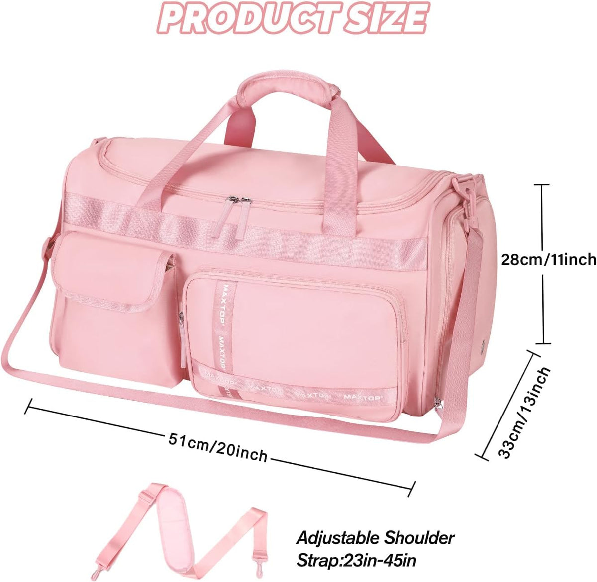 Large Gym Bag for Women Men Duffle Bag With Wet Dry Separation