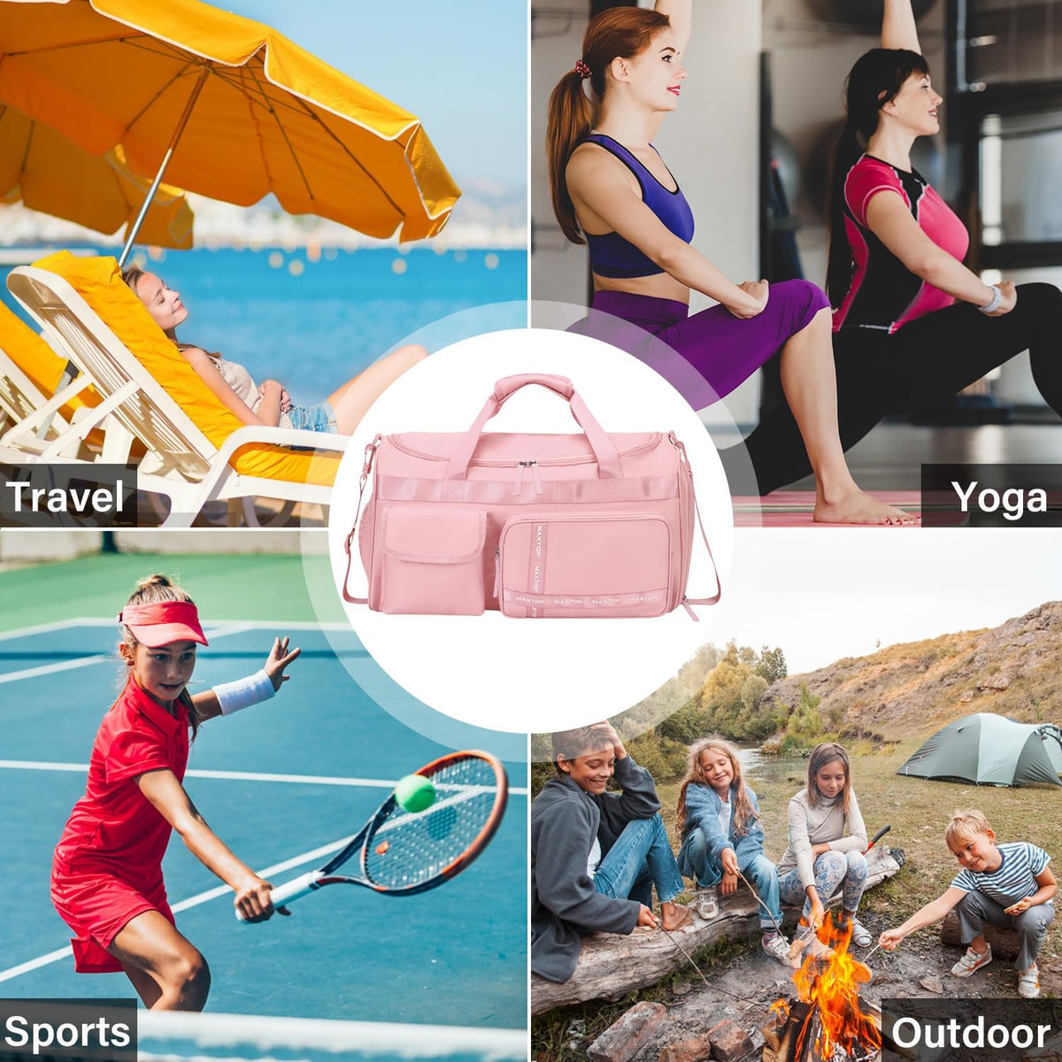 Large Gym Bag for Women Men Duffle Bag With Wet Dry Separation