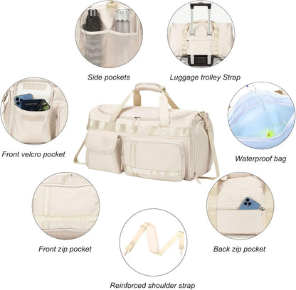 Large Gym Bag for Women Men Duffle Bag With Wet Dry Separation