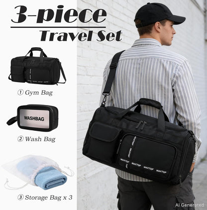 Large Gym Bag for Women Men Duffle Bag With Wet Dry Separation