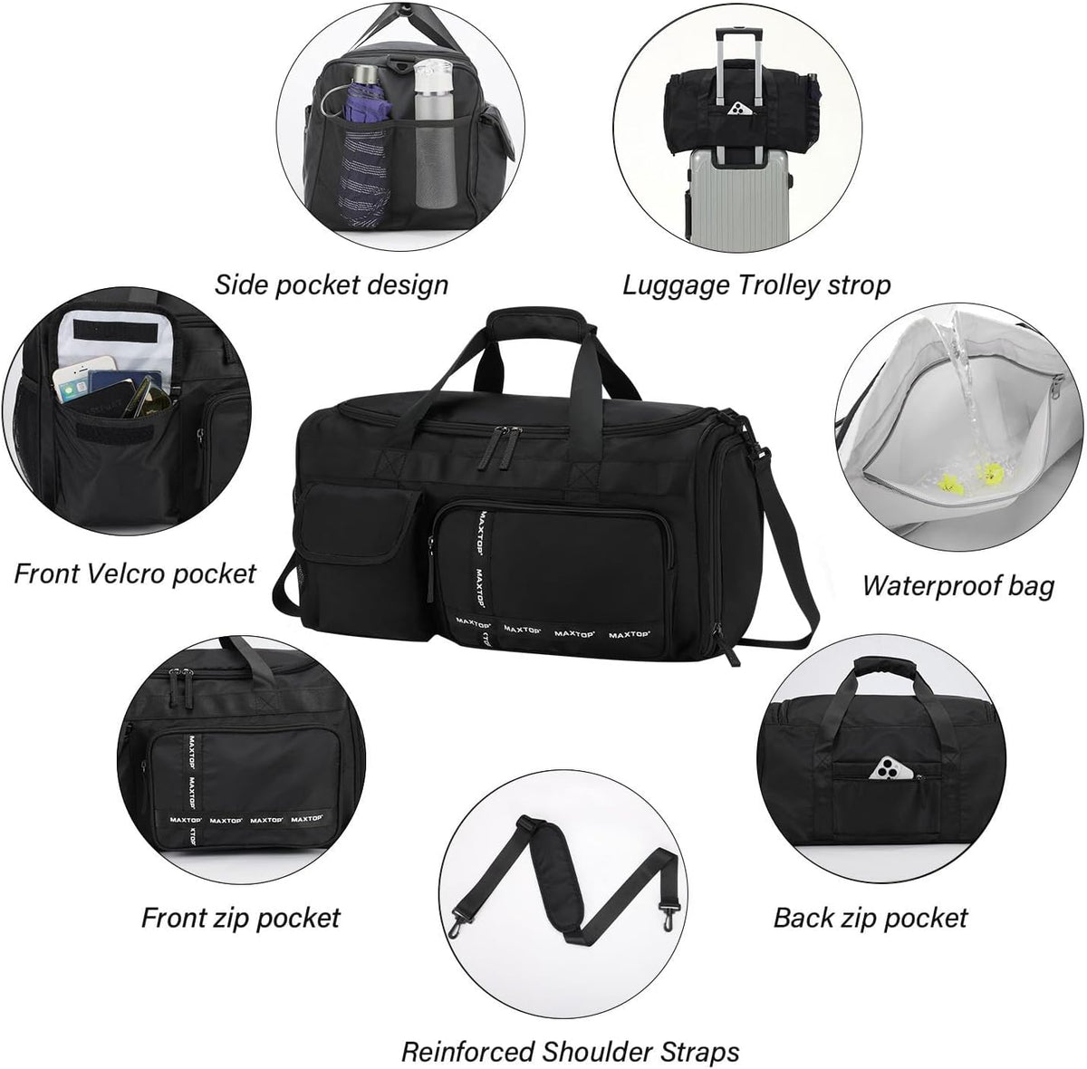 Large Gym Bag for Women Men Duffle Bag With Wet Dry Separation